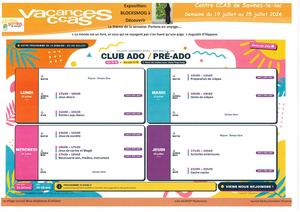 Programme Ados Du 19 Au 25 Juillet 2026