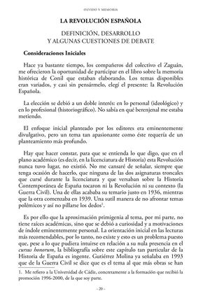 Revolucion - Memoria y Olvido