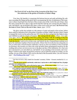 2025.09.27 - The Word of God on the Feast of the Ascension of the Holy Cross