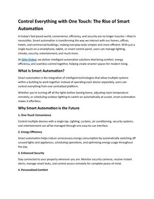 Control Everything With One Touch The Rise Of Smart Automation