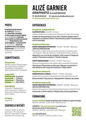 Cv Alize Garnier Graphiste 2026