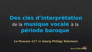 Psaume 117 de Georg Philipp Telemann, remarques d'interprétation