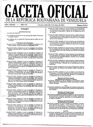 Ley Penal Ambiente 2012