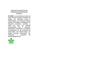 Proceso De Gestión De Formación Profesional Integral