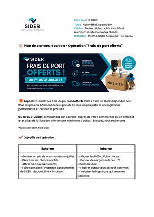 ????️ Plan De Communication Opération Frais De Port Offerts