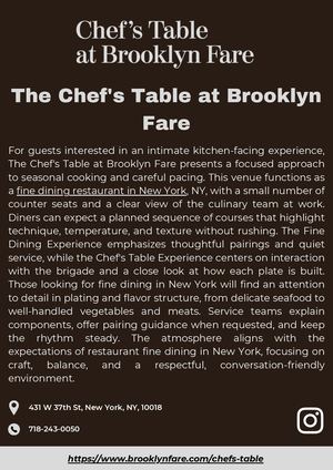 The Chef's Table At Brooklyn Fare