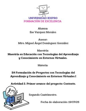 Actividad 2 Primer Avance Del Proyecto Contexto