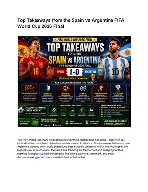 Top Takeaways From The Spain Vs Argentina Fifa World Cup 2026 Final