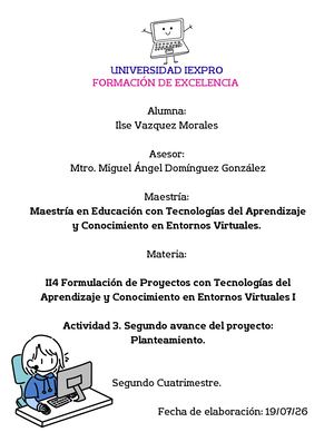Actividad 3 Segundo Avance Del Proyecto Planteamiento