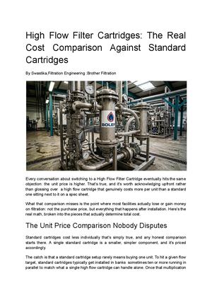 High Flow Filter Cartridges The Real Cost Comparison Against Standard Cartridges