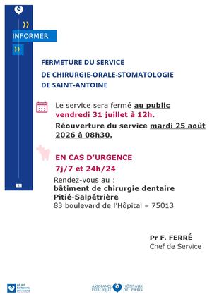 Fermeture Vacances D'été 2026