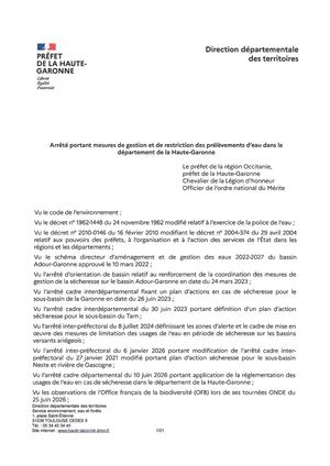 Arrete Secheresse