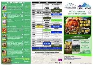 Programme du Cinéma l'Eau Vive