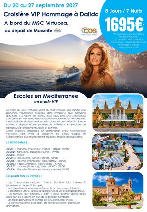 MSC Virtuosa VIP en Méditerranée / Du 20 au 27 Sept 2027