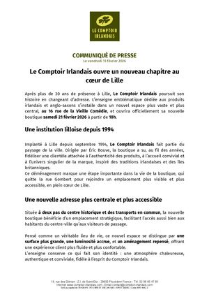 2026 02 13 - Le Comptoir Irlandais Lille Nouvelle Boutique