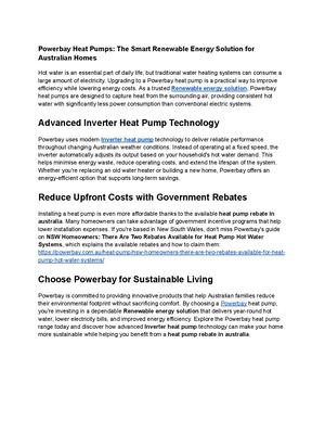 Powerbay Heat Pumps The Smart Renewable Energy Solution For Australian Homes