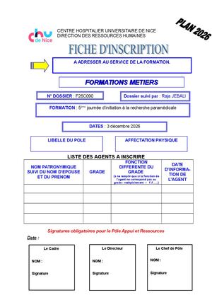 FICHE D'INSCRIPTION PÔLE APPUI ET RESSOURCES -Journée De La Recherche Paramédicale 2026