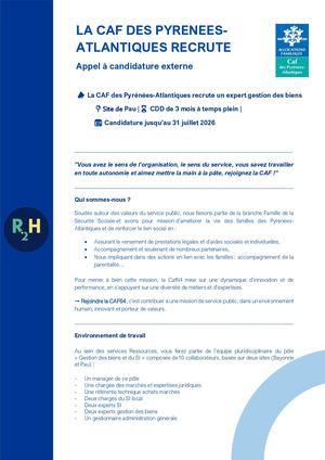 07 26 Appel à Candidatures Cdd Expert Gestion Des Biens