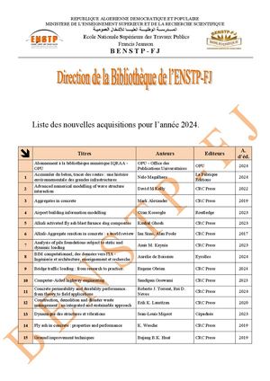 Liste Des Nouvelles Acquisitions Benstp 2024 Compressed