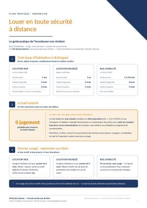 Fiche Pratique - Louer En Toute Sécurité à Distance
