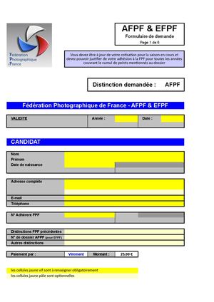 Demande Distinction AV FPF 2026
