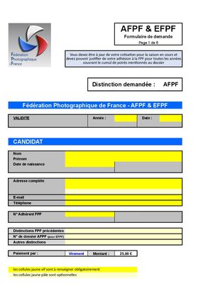 Demande Distinction AV FPF 2026