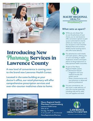 Flyer | Lawrence Health Center | Pharmacy Soft Opening
