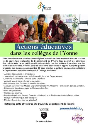 Actions Educatives Collèges Yonne