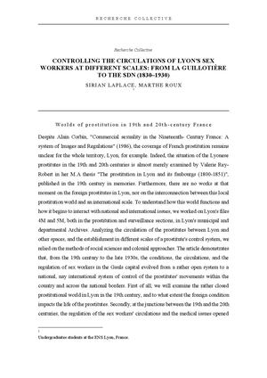From La Guillotière to the SDN (1830-1930)
