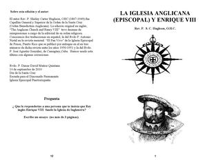La Iglesia Anglicana  y Erique VIII