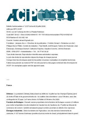 Acip No 2137 Du 20 Juillet 2026