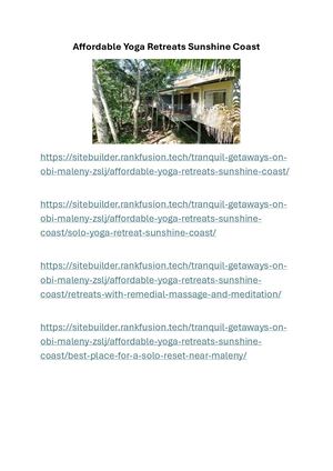 Affordable Yoga Retreats Sunshine Coast