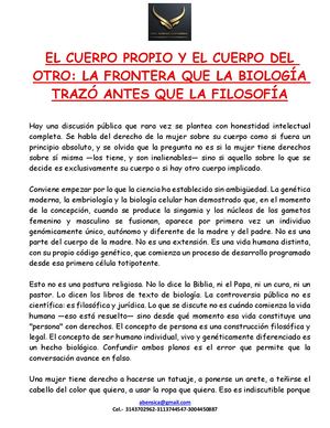 El Cuerpo Propio Y El Cuerpo Del Otro