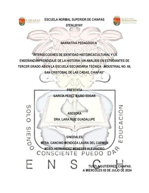 Narrativa Identidad Histórico Cultural García Pérez Mario Edgar