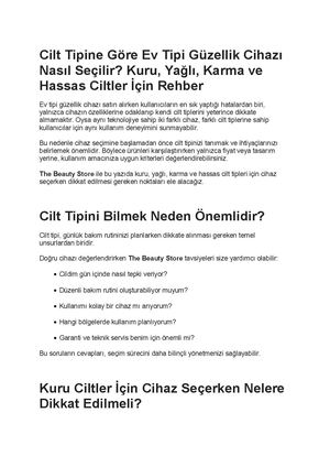 Cilt Tipine Göre Ev Tipi Güzellik Cihazı Nasıl Seçilir