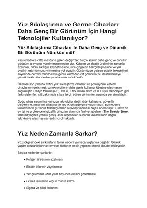 Yüz Sıkılaştırma Ve Germe Cihazları