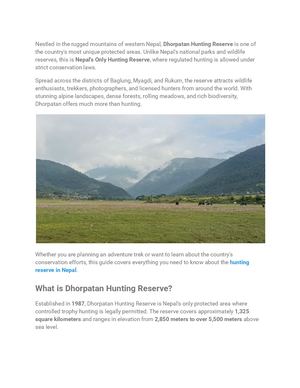 Dhorpatan Hunting Reserve A Complete Guide To Nepal's Only Hunting Reserve