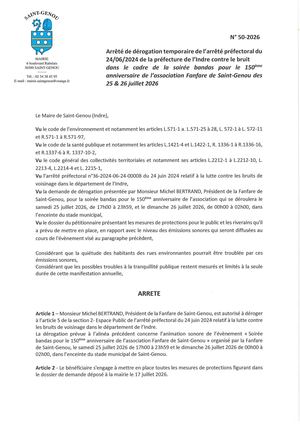 ARRETE N°50-2026 BRUIT