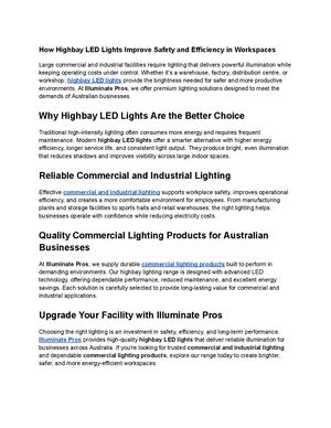 How Highbay Led Lights Improve Safety And Efficiency In Workspaces