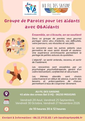 Groupes De Parole Au Fil Des Saisons Aout Novembre 2026