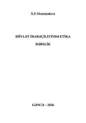 Dövlət Idarəçiliyində Etika Dərslik