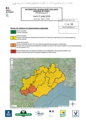 Carte Réglementation D'accès Aux Massifs Ap Ddtm34 2026 05 17063
