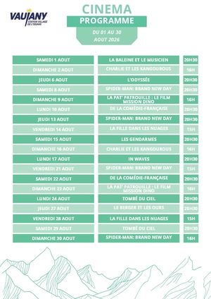 Programme cinéma Août