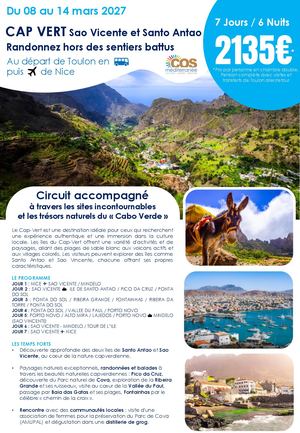Cap Vert / Du 08 au 14 mars 2027