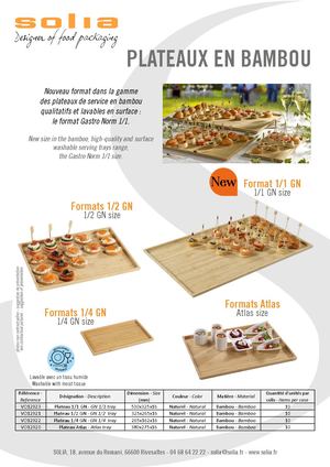 Fiche Produit Solia VO12920 21 22 23plateau Bambou