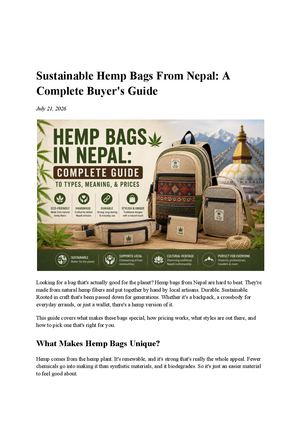 Sustainable Hemp Bags From Nepal A Complete Buyer's Guide