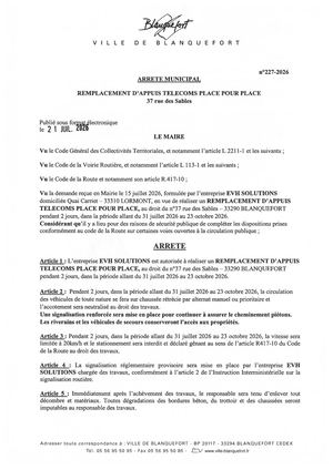 Arrêté n° 227-2026