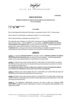 Arrêté n° 228-2026