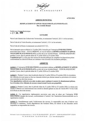 Arrêté n° 230-2026