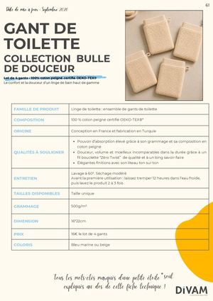 Gant De Toilete Collection Bulle De Douceur
